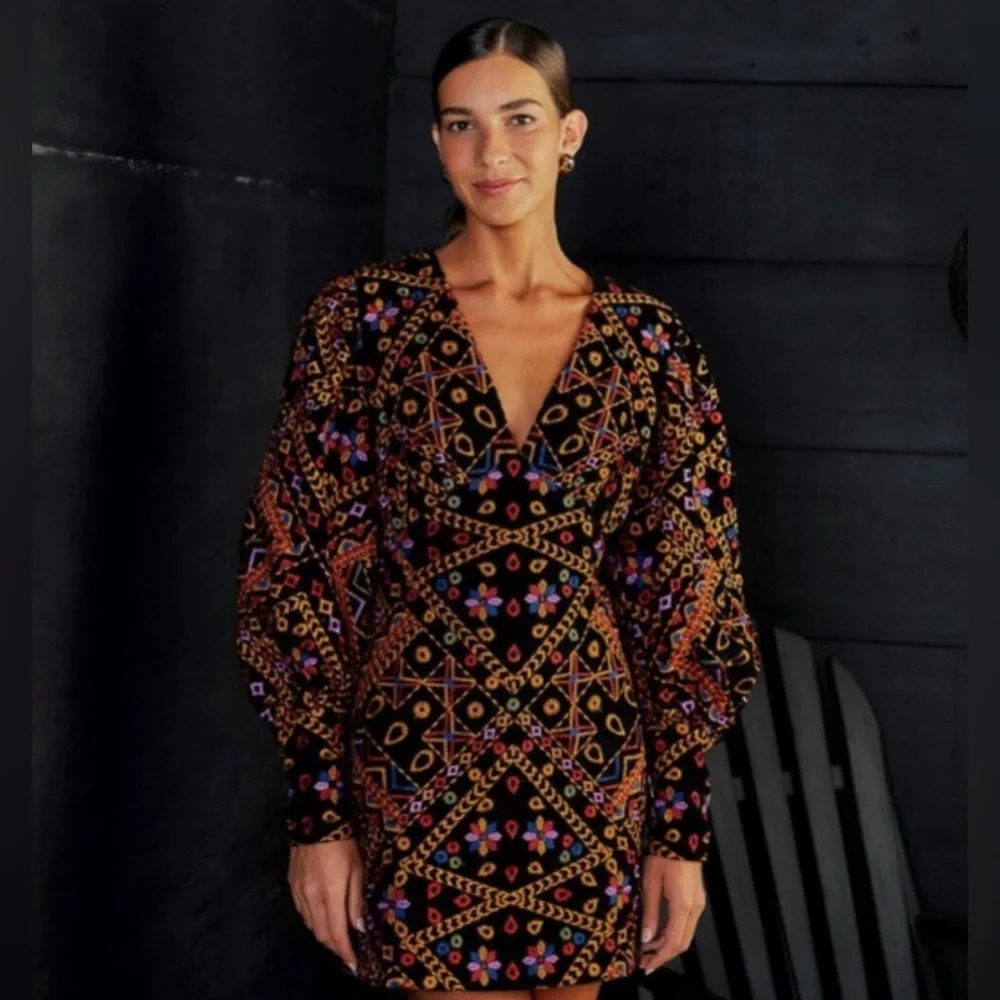 Brand new with tags FARM Rio corduroy embroidered dress - Picture 3 of 10